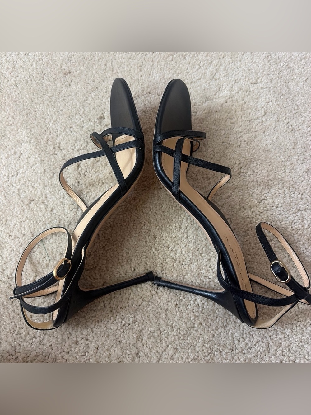 Marion Parke Black Strappy High Heel Sandals - Women's Elegant Dress Shoes